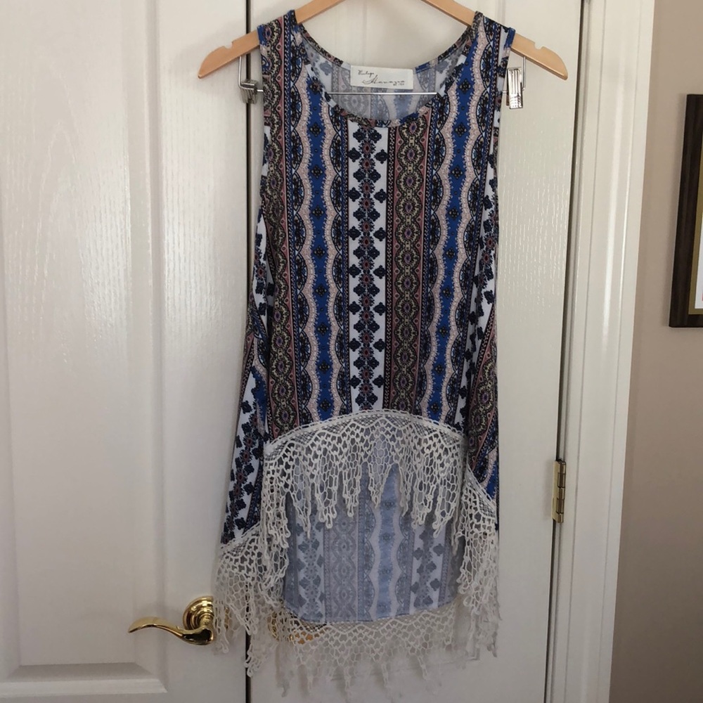 Vintage Havana High-Low Sleeveless Top Size Small